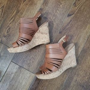 Franco Sarto Brown Cork Wedges